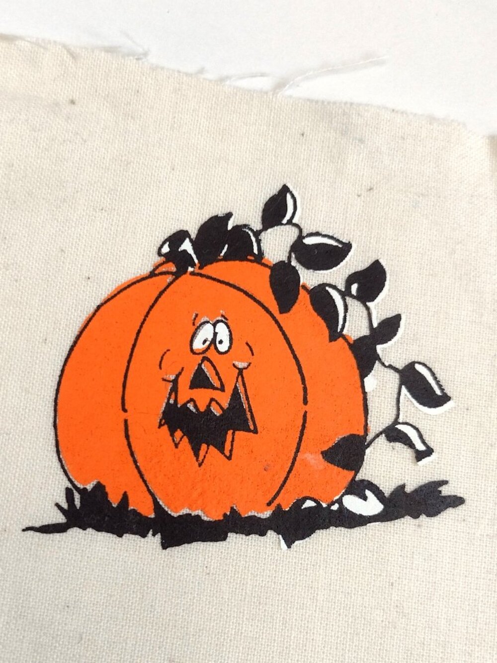 5 Vintage Halloween Iron-On Heat Transfers Pumpkin Jack-o-lantern Black & Orange